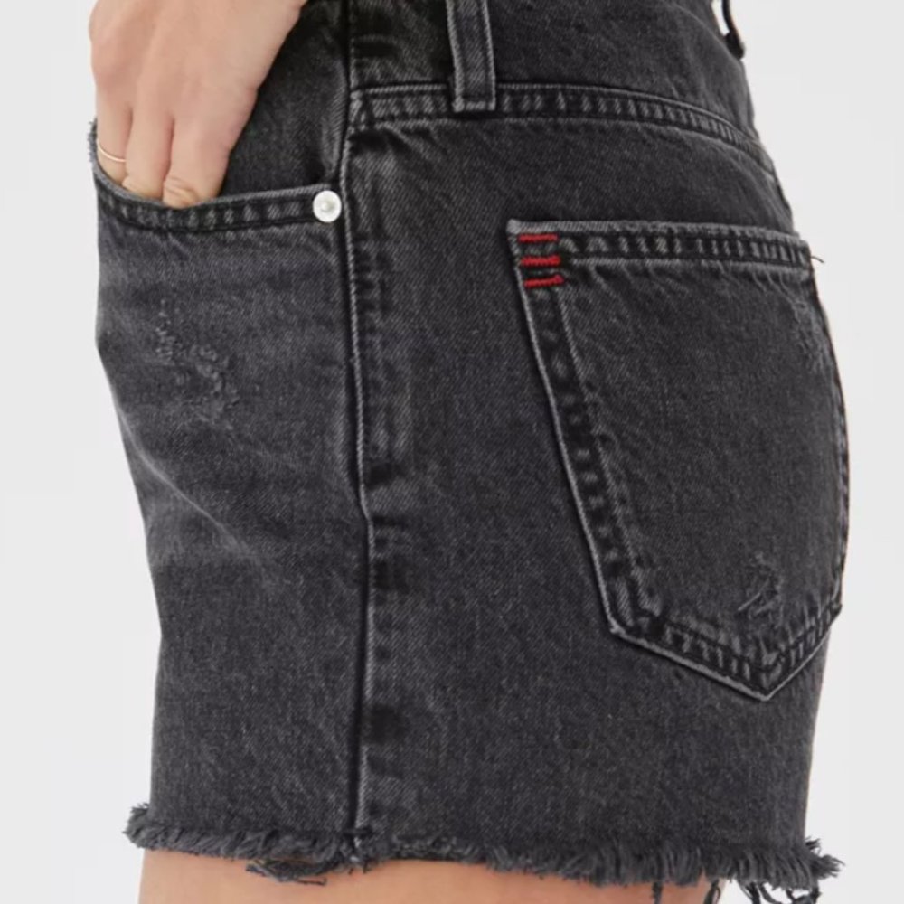 BDG High-Waisted Washed Black Denim Shorts (Sz 31)